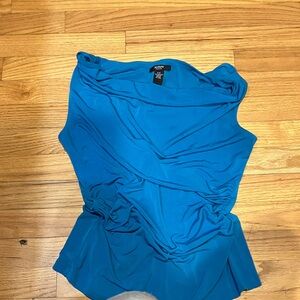 Alfani Vibrant Blue Ruched Blouse